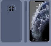 Voor Huawei Enjoy 20 Plus 5G Effen Kleur Imitatie Vloeibare Siliconen Rechte Rand Valbestendige Volledige Dekking Beschermhoes (Grijs)