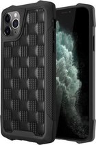 3D reliëf PU + PC + TPU skidproof schokbestendig hoesje voor iPhone 11 Pro Max (zwart)