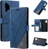 Voor Samsung Galaxy A32 5G Skin Feel Splicing Horizontale Flip lederen tas met houder & kaartsleuven & portemonnee & fotolijst (blauw)