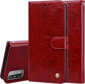 Voor Xiaomi Poco M3 zakelijke stijl olie wax textuur horizontale flip lederen tas met houder & kaartsleuven & portemonnee (rood)