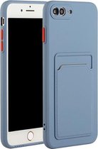 Card Slot Design Shockproof TPU beschermhoes voor iPhone 8 Plus & 7 Plus (grijs)