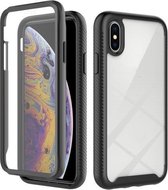 Starry Sky Solid Color-serie schokbestendige pc + TPU-hoes met PET-folie voor iPhone XS / X (zwart)