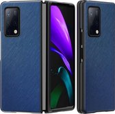 Voor Huawei Mate X2 Leertextuur + PC Full Coverge Folding Case (Blue Cross Texture)