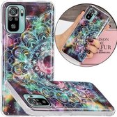 Voor Geschikt voor Xiaomi Redmi Note 10 4G Lichtgevende TPU beschermhoes (Mandala Flower)