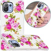 Voor Xiaomi Mi 11 Lite Luminous TPU-beschermhoes (Rose Flower)