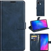 Voor Dougee N30 Retro Kalfspatroon Gesp Horizontale Flip Leren Case met Houder & Kaartsleuven & Portemonnee (Blauw)