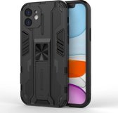 Supersonische pc + TPU schokbestendige beschermhoes met houder voor iPhone 11 (zwart)