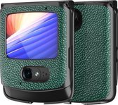 Voor Motorola Razr 5G Leather Texture + PC Full Coverge Folding Case (Green Litchi Texture)