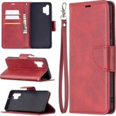 Voor Samsung Galaxy A32 4G Retro Lambskin Texture Pure Color Horizontale Flip PU Leather Case met Houder & Kaartsleuven & Portemonnee & Lanyard (Rood)