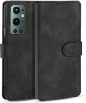 Voor OnePlus 9 Pro DG.MING Retro Oil Side Horizontale Flip Leren Case met Houder & Kaartsleuven & Portemonnee (Zwart)