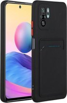 Voor Geschikt voor Xiaomi Redmi Note 10 Pro Card Slot Design Shockproof TPU beschermhoes (zwart)