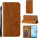 Voor Xiaomi Mi 10T Lite Stiksels Kalfs Textuur Gesp Horizontale Flip Leren Case met Houder & Kaartsleuven & Portemonnee & Lanyard (Geel)