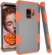 Voor Samsung Galaxy S9 contrasterende kleur siliconen + pc schokbestendig hoesje (grijs + oranje)