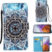 Voor Xiaomi Mi 11 Pro Gekleurd tekeningpatroon Plain Weave Horizontale flip lederen hoes met houder & kaartsleuf & portemonnee & lanyard (onderzeese mandala)