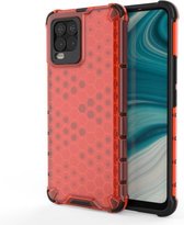 Voor OPPO Realme 8 schokbestendige honingraat pc + TPU-hoes (rood)