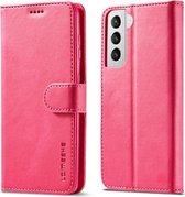 Voor Samsung Galaxy S21 + 5G LC.IMEEKE Kalfsstructuur Horizontale flip lederen tas met houder & kaartsleuven & portemonnee (rood)