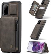 Voor Samsung Galaxy S20 + CaseMe C20 multifunctionele pc + TPU beschermhoes met houder & kaartsleuf & portemonnee (donkere koffie)