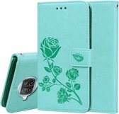 Voor Xiaomi Mi 10T Lite 5G Rose reliëf horizontale flip PU lederen tas met houder & kaartsleuven & portemonnee (groen)