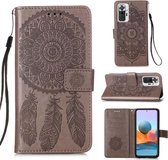 Voor Xiaomi Redmi Note 10 Pro / Note 10 Pro Max Dream Catcher Printing Horizontale flip lederen tas met houder & kaartsleuven & portemonnee & lanyard (grijs)
