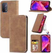 Voor OPPO A93 5G Retro Skin Feel Business Magnetische Horizontale Flip Leather Case Met Houder & Kaartsleuven & Portemonnee & Fotolijst (Bruin)