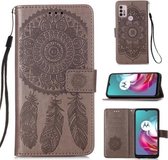 Voor Motorola Moto G30 / G10 / G10 Power Dream Catcher Afdrukken Horizontale Flip Leren Case met Houder & Kaartsleuven & Portemonnee & Lanyard (Grijs)