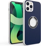 PU + PC + TPU mobiele telefoon beschermhoes voor iPhone 11 Pro (donkerblauw)