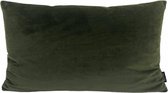 Velvet Legergroen Long Kussenhoes | Fluweel - Polyester | 30 x 50 cm