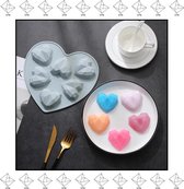 EPIN B.V. | Geometrische Hartjes Bakvorm | Siliconen 3D Bak Vorm | Cake | Chocolade | Ijsblokjes Vorm | Mold | Chocolade | Mal | Moederdag | Valentijn | Blauw