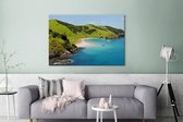 Canvas schilderij 140x90 cm - Wanddecoratie Luchtfoto van Bay of Islands in Nieuw-Zeeland - Muurdecoratie woonkamer - Slaapkamer decoratie - Kamer accessoires - Schilderijen