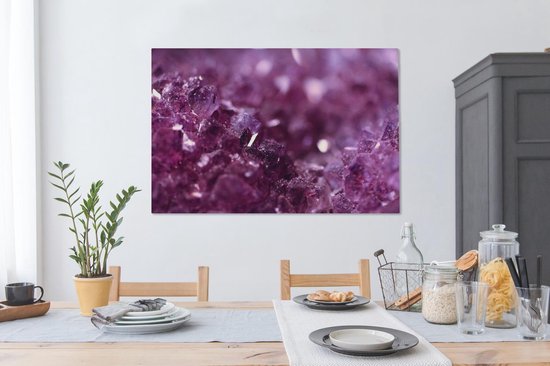 Tableau sur toile Gros plan d'une améthyste violette - 140x90 cm - Décoration murale