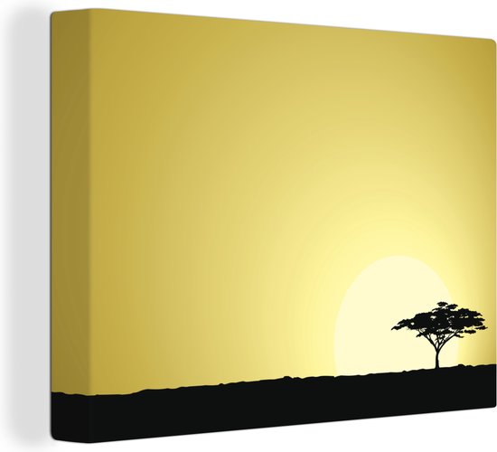 Canvas Schilderij Een illustratie van een Afrikaanse Safari als achtergrond - 40x30 cm - Wanddecoratie
