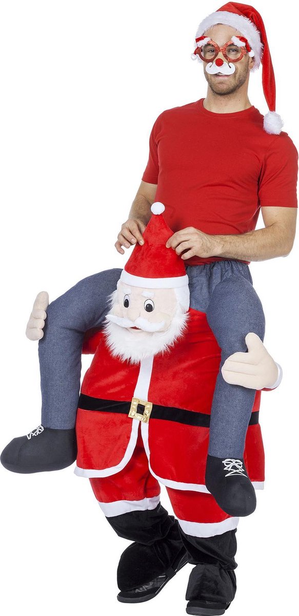 Carry Santa Claus Costume Père Noël ride me Piggyback Adulte Noël CLAUSE 