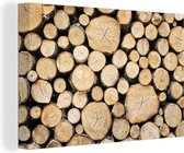 Bois de chauffage sur une pile de Toiles 180x120 cm - Tirage photo sur Toile (Décoration murale salon / chambre) / Arbres Peintures sur toile XXL / Groot format!
