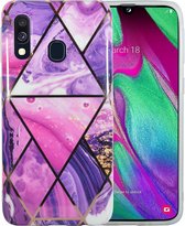 Samsung Galaxy A40 Marmer Case | Back Cover | TPU Telefoonhoesje