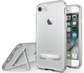 Telefoonhoesje met Standaard - Hoesje voor Apple iPhone 8 Plus/7 Plus Transparant - Zilver