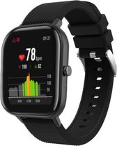 Siliconen Smartwatch bandje - Geschikt voor  Xiaomi Amazfit GTS silicone band - zwart - Horlogeband / Polsband / Armband
