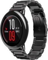 Stalen Smartwatch bandje - Geschikt voor  Xiaomi Amazfit Pace stalen band - zwart - Horlogeband / Polsband / Armband