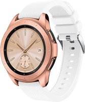 Siliconen Smartwatch bandje - Geschikt voor  Samsung Galaxy Watch siliconen bandje 42mm - wit - Horlogeband / Polsband / Armband