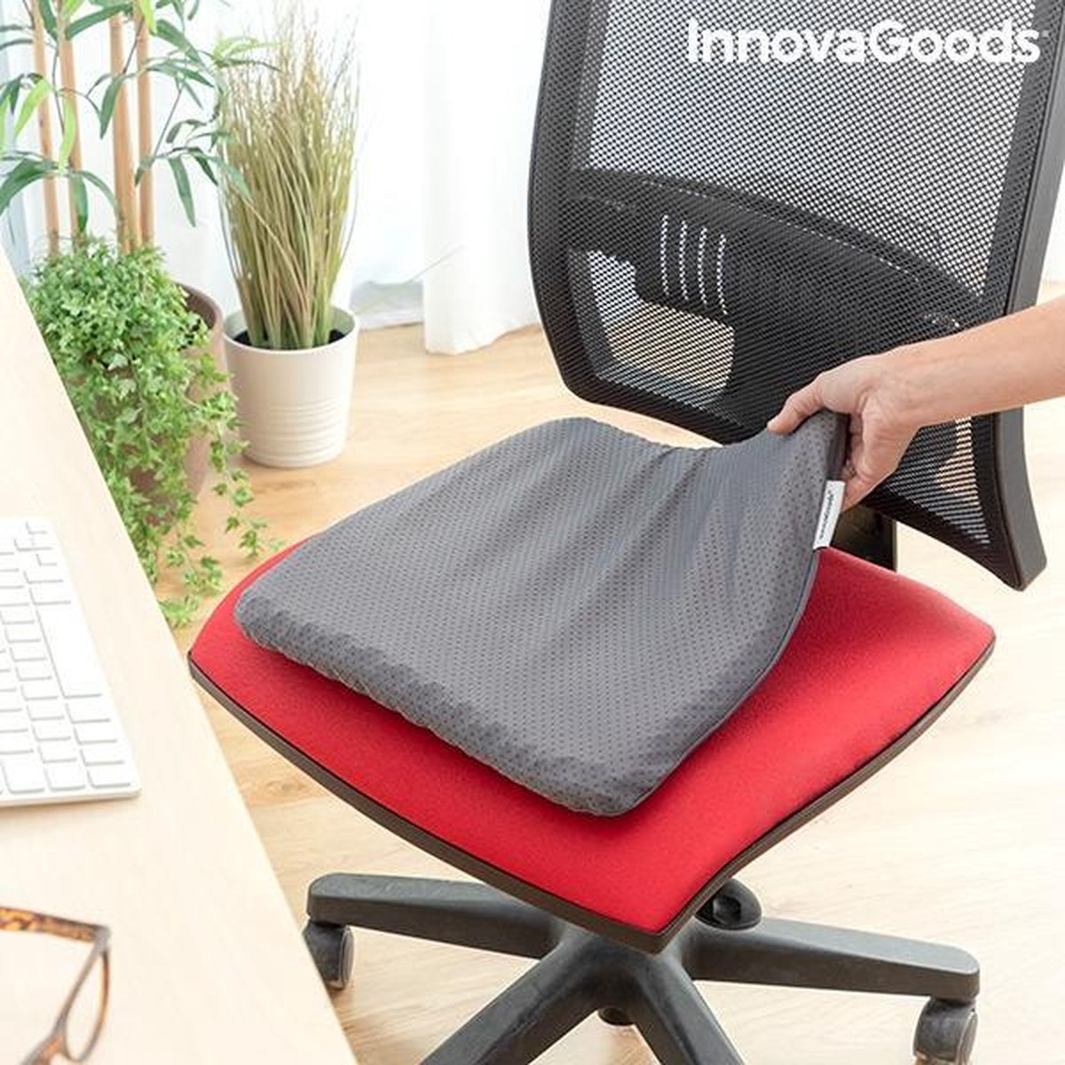 Innovagoods gelkussen - Gelkussen zitvlak - Gel zitkussen - Bureaustoel -  Wigkussen 