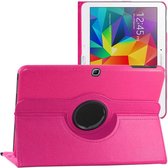 Samsung Tab 4 10.1 Hoesje - Draaibare Tab 4 10.1 Hoes Case Cover voor de Samsung Galaxy Tablet 4 10.1 2014 - 10.1 inch - Fel Roze