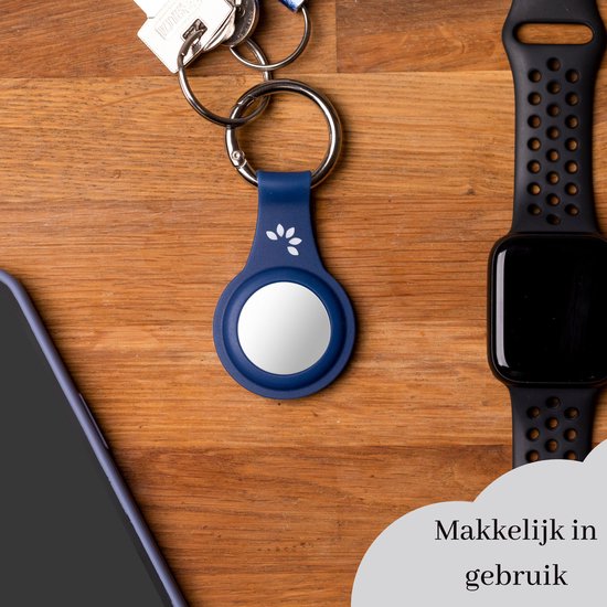 Étui en Siliconen Flouer pour Apple Airtag - Porte-clés Airtag - 1 pièce - Wit