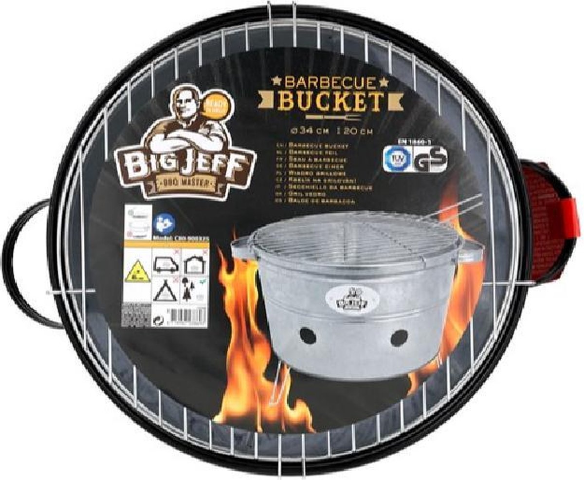 BBQ Bucket - Groot Seau Portable BBQ au Charbon de bois - rond - noir -  portable | bol