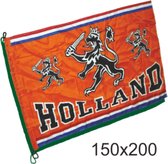 Grote vlag oranje Holland met leeuw | EK Voetbal 2020 2021 | Nederlands elftal vlag | Nederland supporter | Holland souvenir | 150 x 200 cm