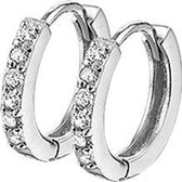 Nana dames Klapoorringen zirkonia 13mm 2mm zilver 925