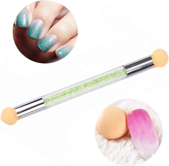 GUAPÀ - Nail Art Blooming Spons & Stempel Penseel voor het maken van Babyboom en Holografisch effecten op je nagels - Kleur Groen