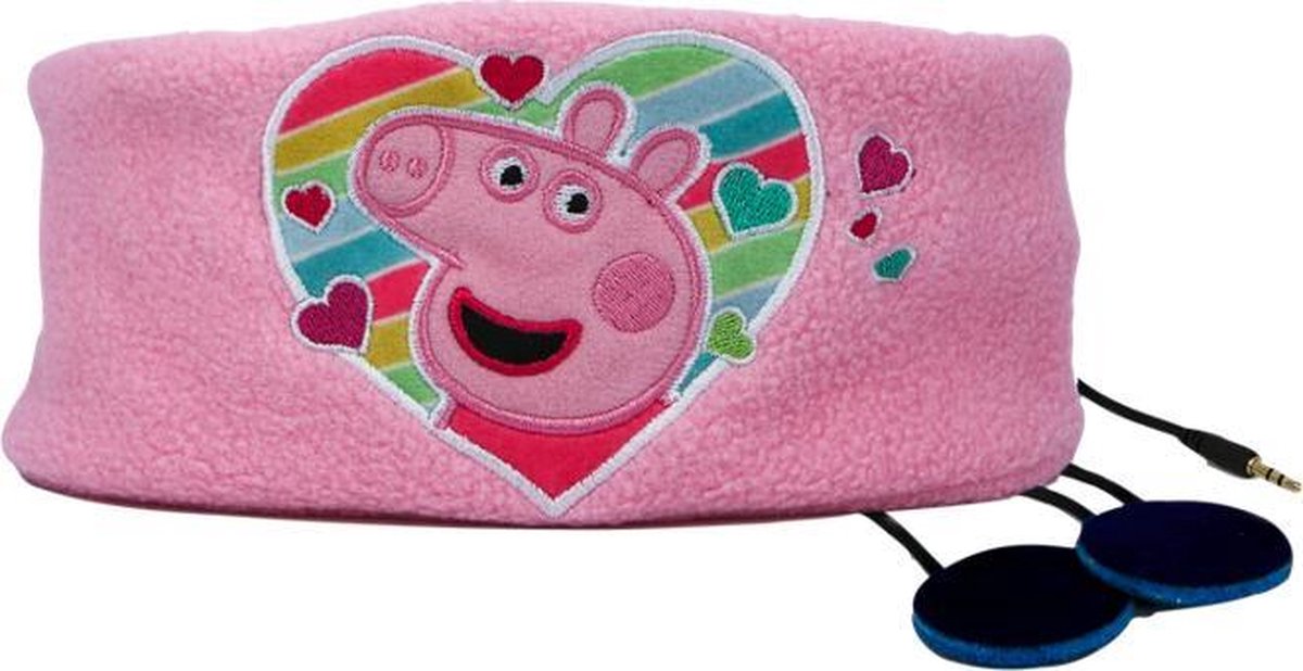 Peppa Pig regenboog - kinder koptelefoon hoofdband - volumebegrenzing - zacht fleece - wasbaar (3-8j)