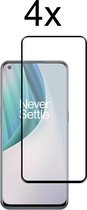 OnePlus Nord N100 Screenprotector - Beschermglas OnePlus Nord N100 Screen Protector Glas - Full cover - 4 stuks