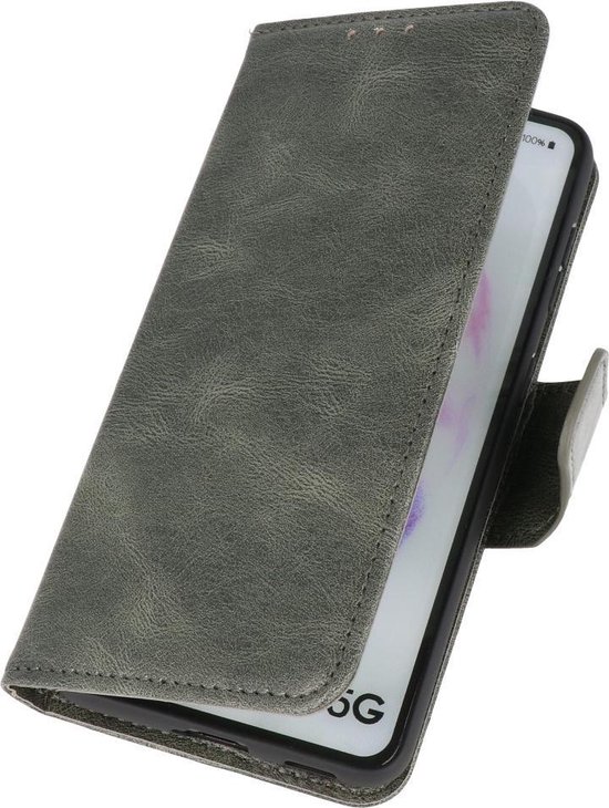 BestCases - OnePlus 9R Case - OnePlus 9R Bookcase Phone Case - OnePlus 9R Card Holder Wallet Case - Simili cuir - Vert foncé