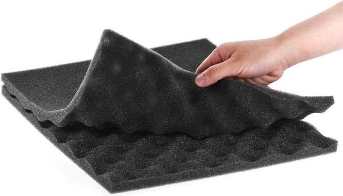 ECO Polyether schuim antraciet - Wand akoestiek noppenplaat - 1000x600 mm