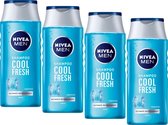 NIVEA MEN Shampoo Fresh & Cool - Voordeelverpakking 4 x 250 ml